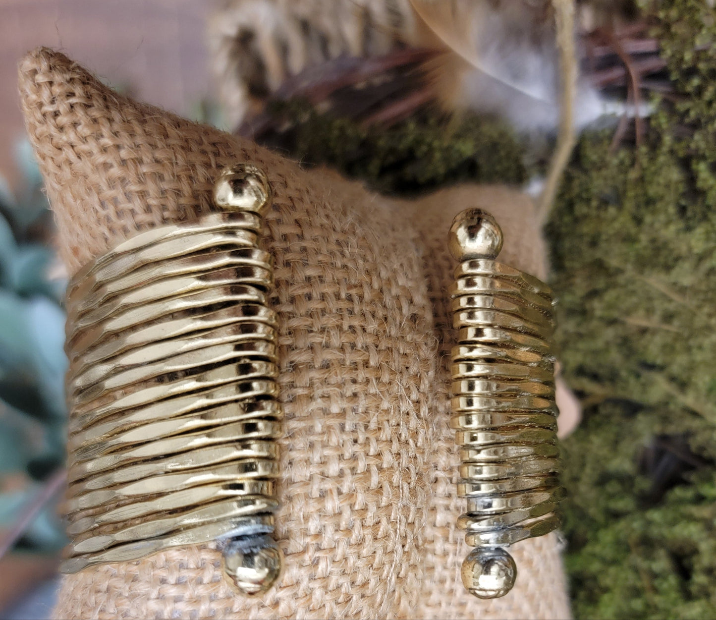 Gold Multi-Strand Hammered Wire Bracelet Style B384G - Yochi NY