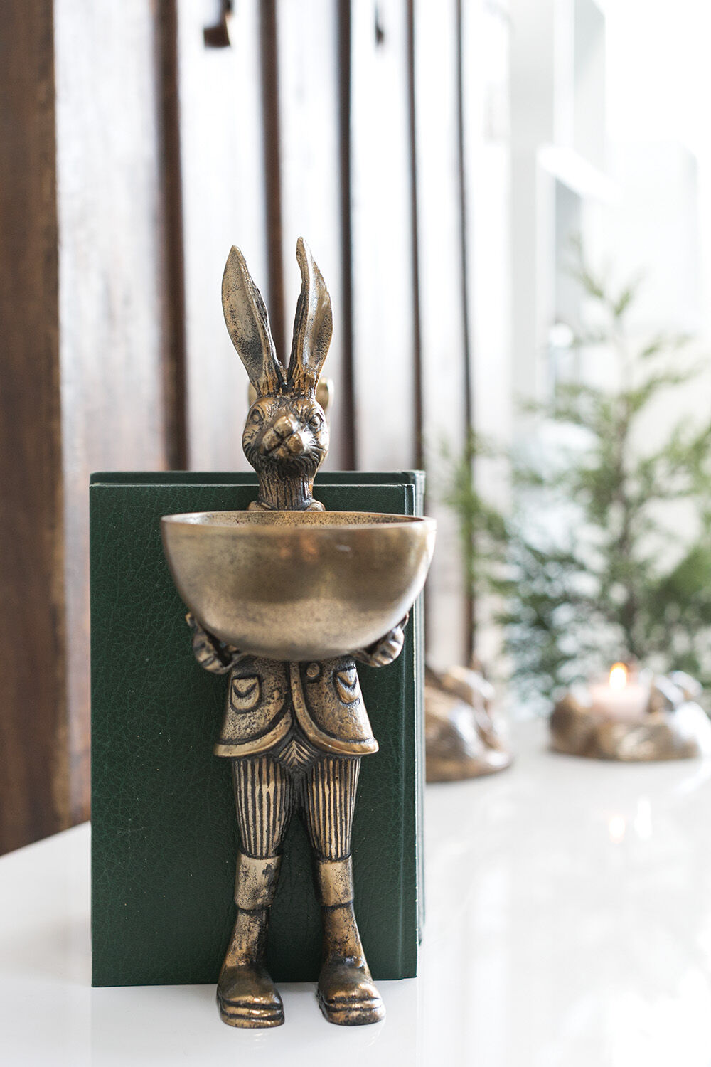Eric the Hare Dish - Authentic E&E Eloise Collection Bronzed Aluminum