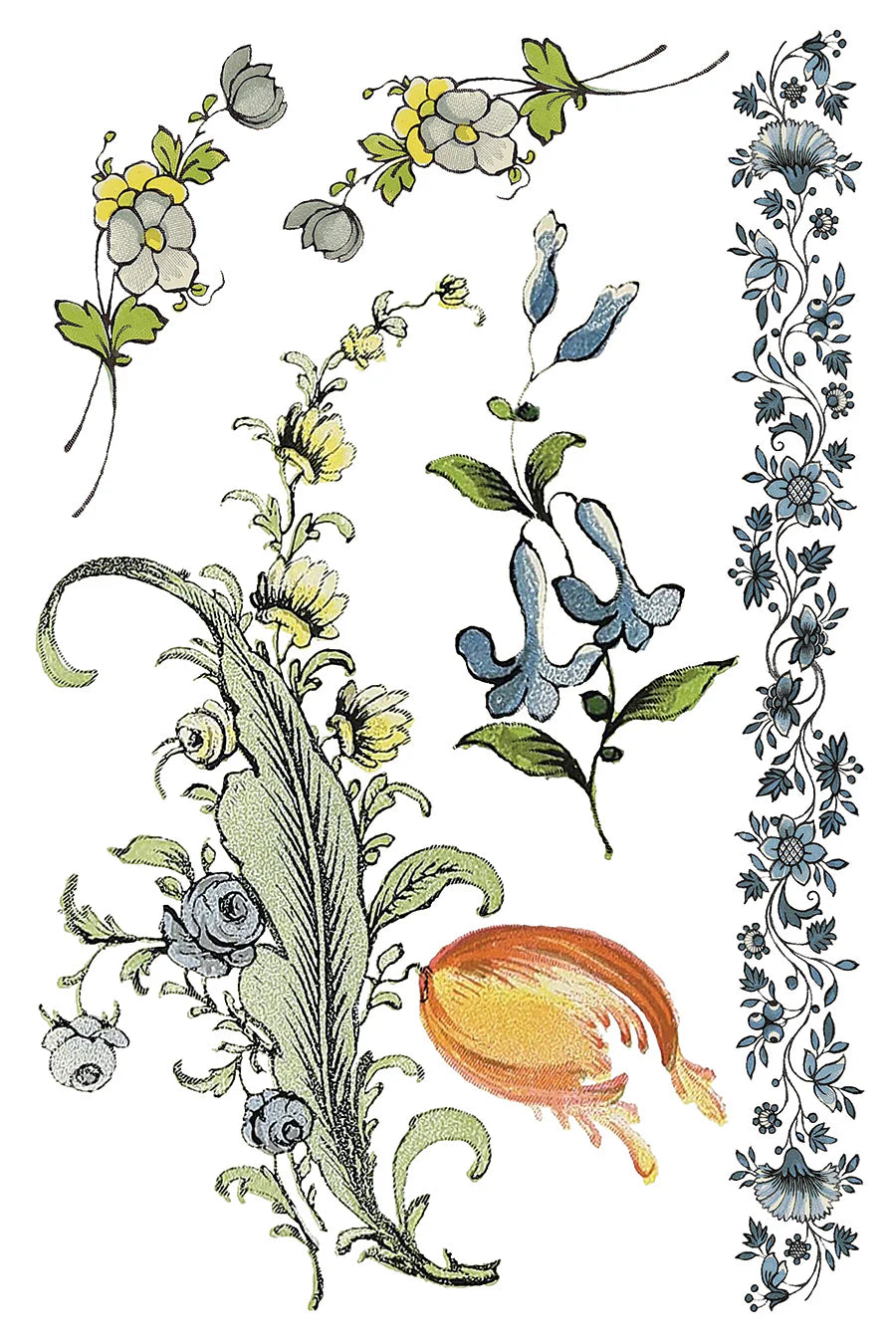 Fairytale Florals - 8 Sheet, 8x12 Pad IOD Decor Transfer™