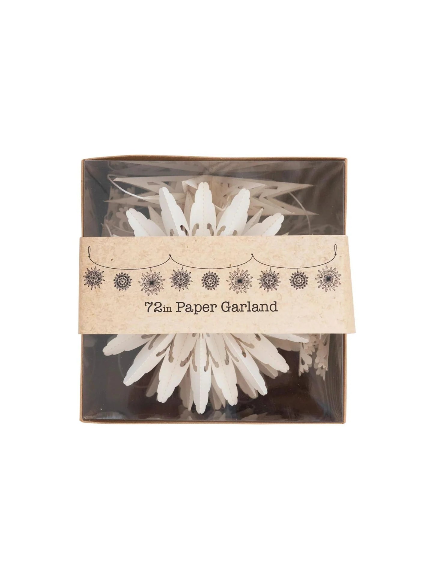 Snowflake Garland in Kraft Box 72in Long