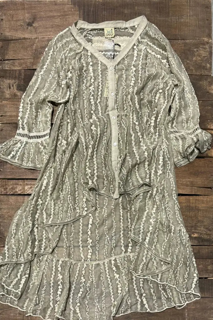 Garden Bliss High-Lo Top, Vintage Stone - Jaded Gypsy