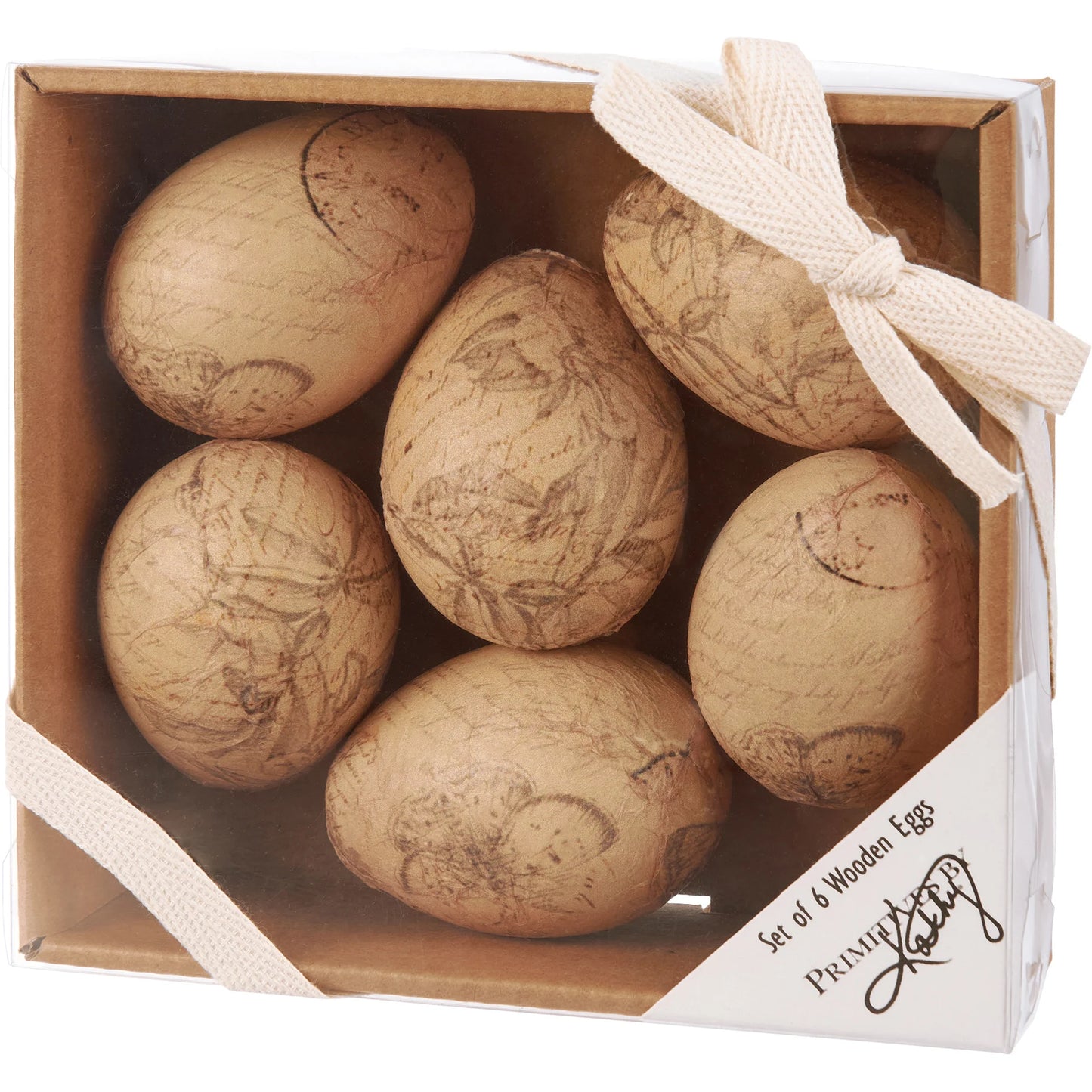 Vintage Paper Decoupaged Wooden Egg - Set 6