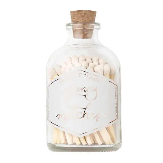 Fancy White Matches Cork Lid Jar