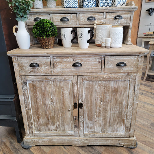 Distressed French Style 2pc Sideboard - (𝐏𝐢𝐜𝐤-𝐔𝐩 𝐎𝐧𝐥𝐲)