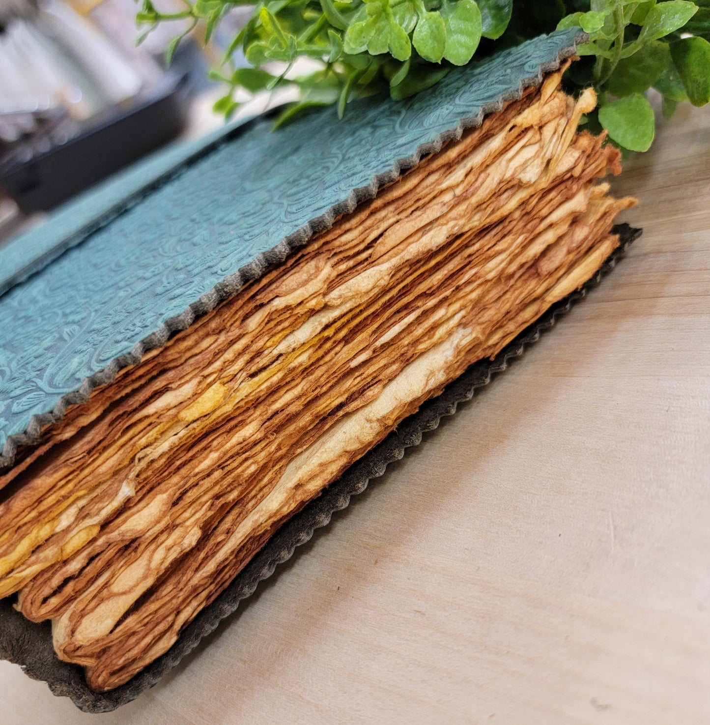 Floral Embossed Leather Journal