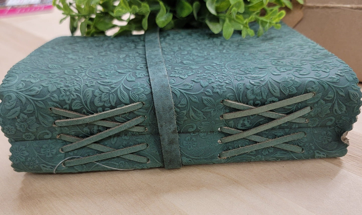 Floral Embossed Leather Journal