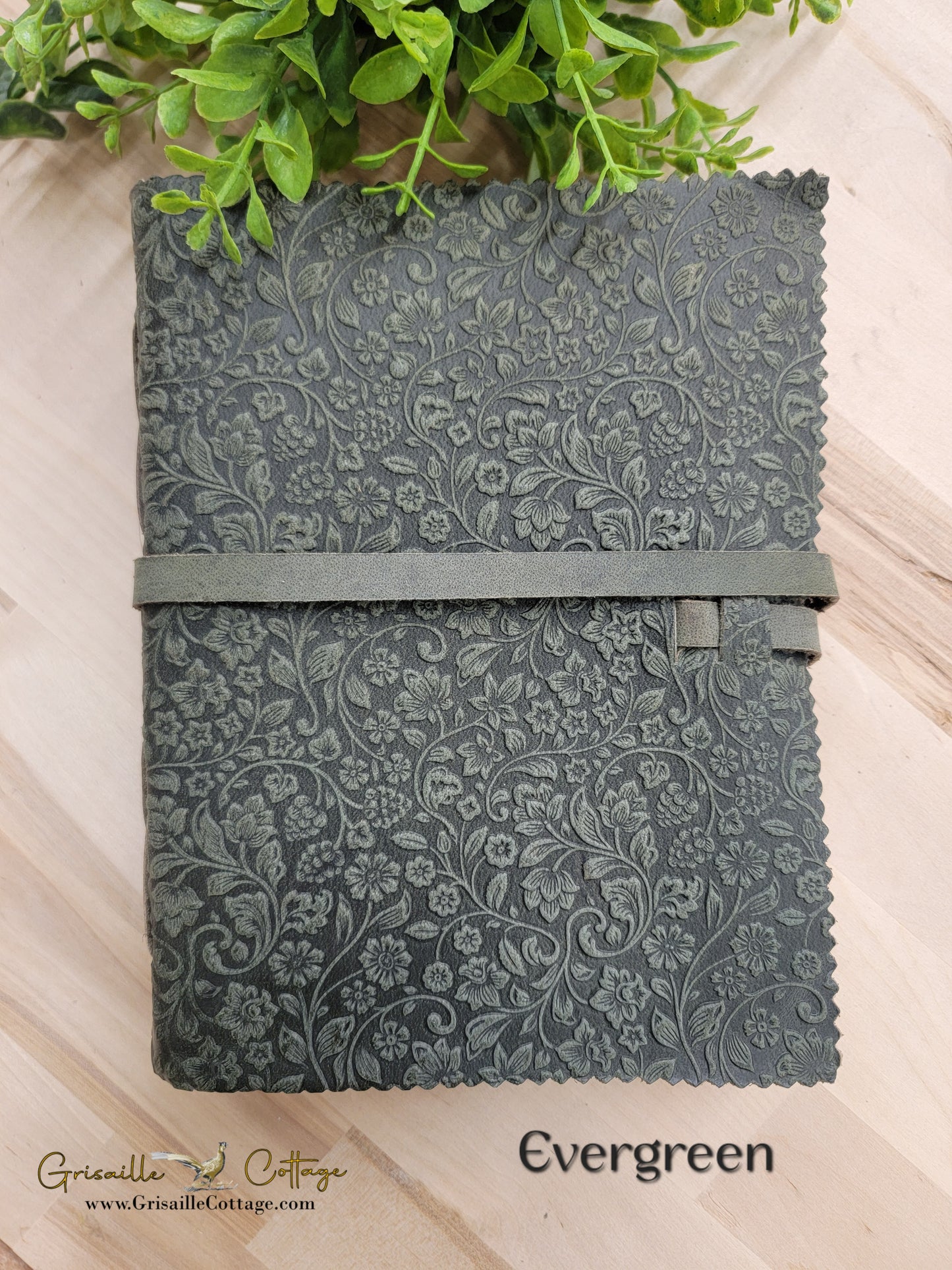 Floral Embossed Leather Journal