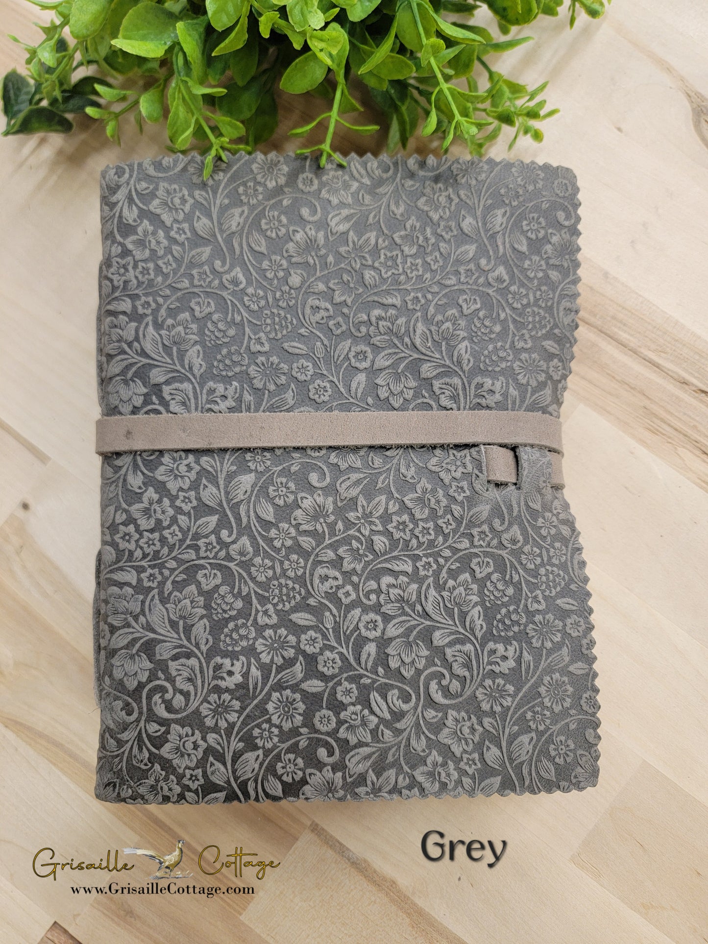 Floral Embossed Leather Journal