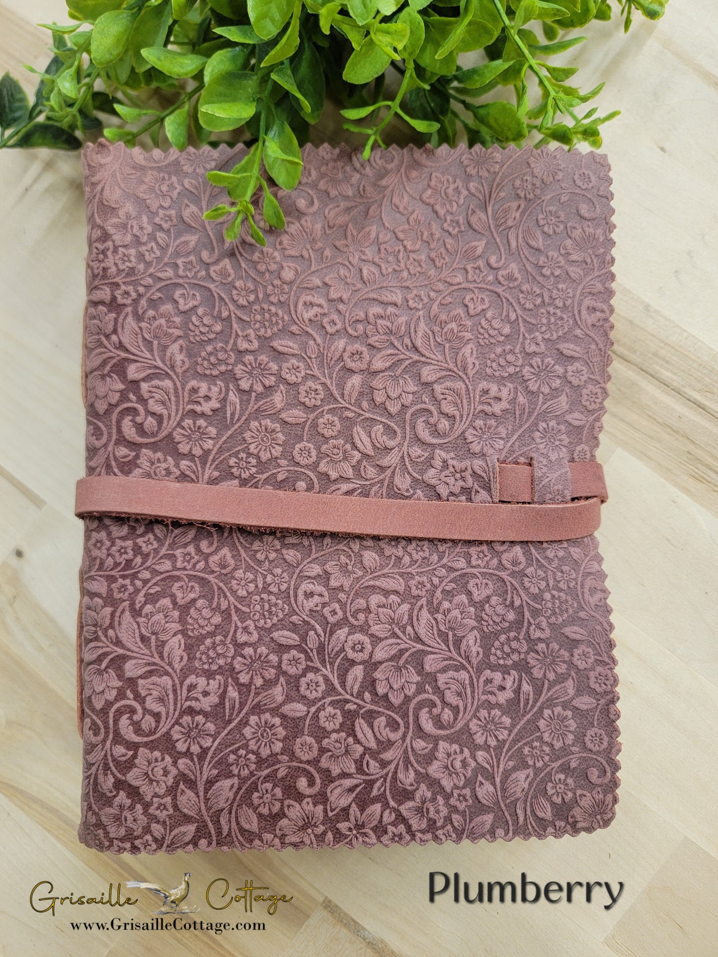 Floral Embossed Leather Journal