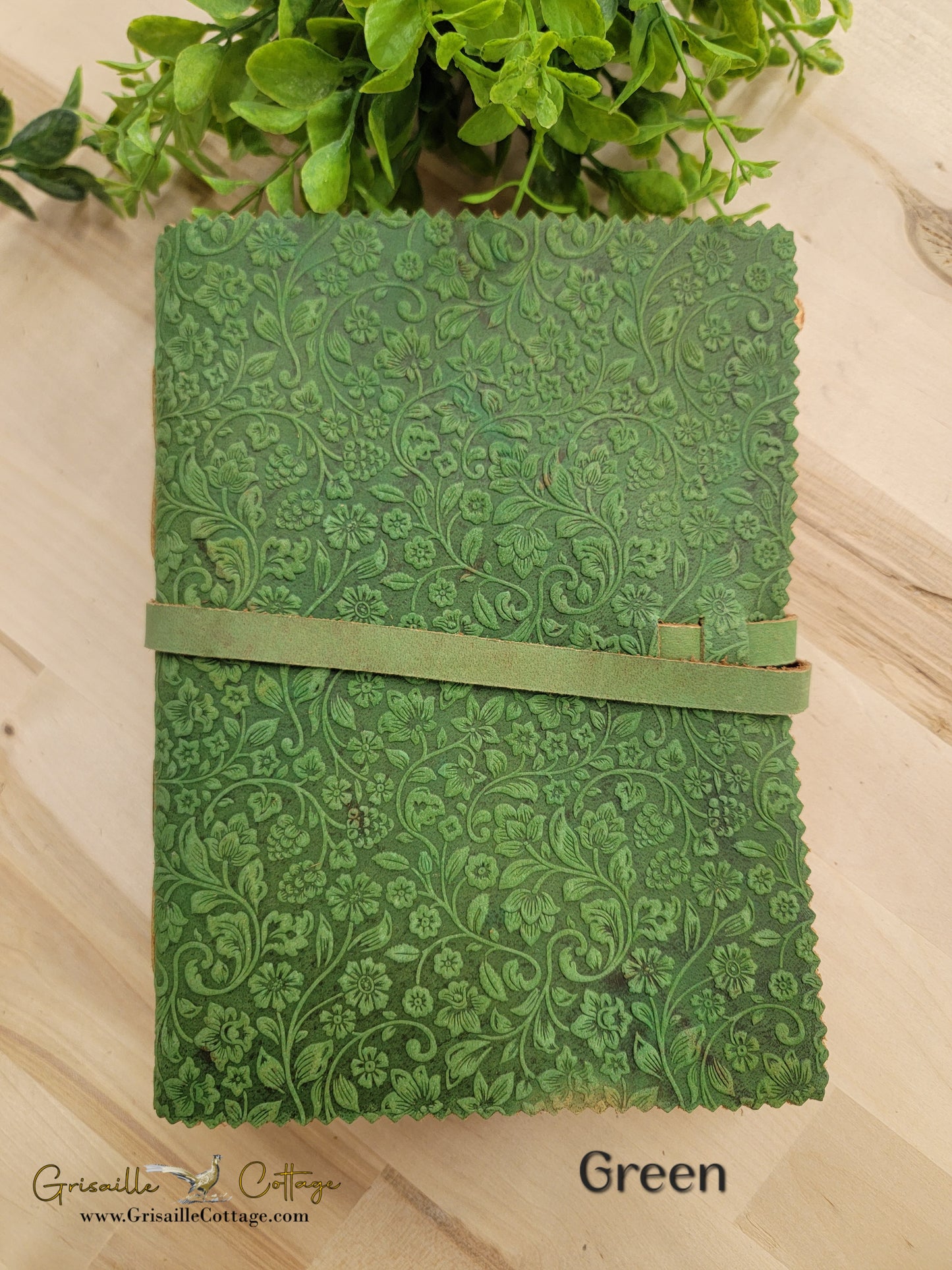 Floral Embossed Leather Journal