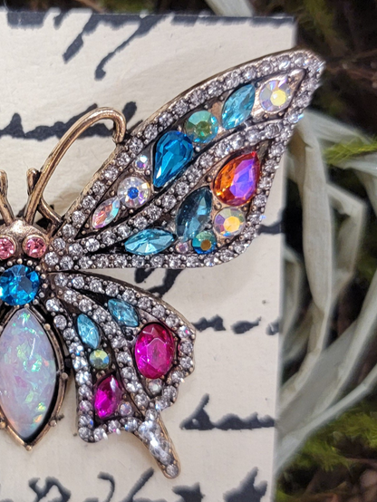 Jeweled Butterfly Brooch