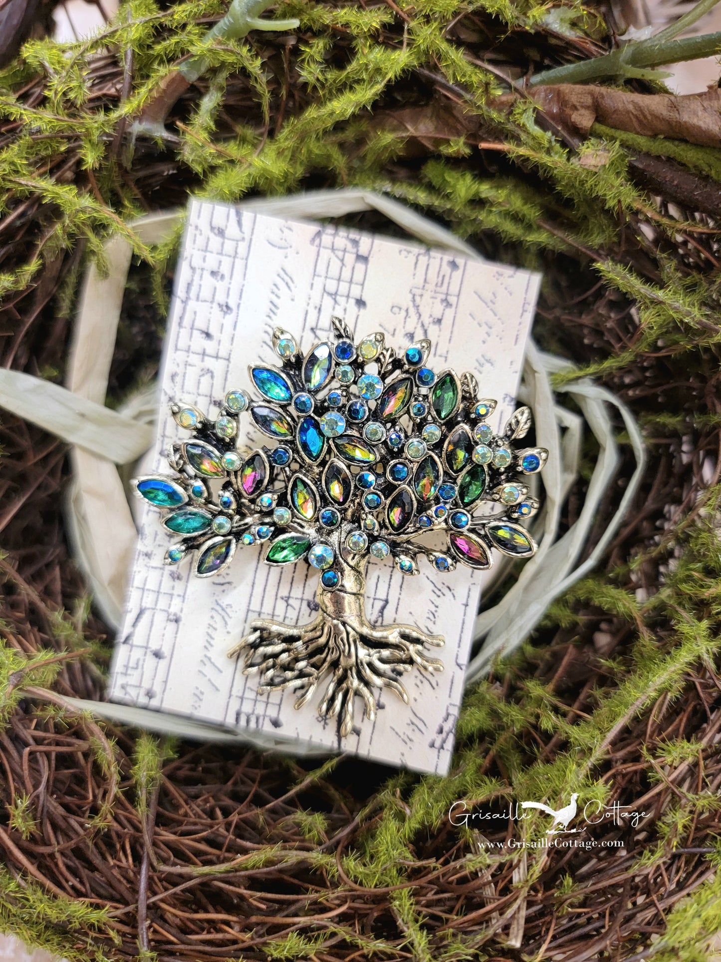 Jeweled Tree of Life Brooch