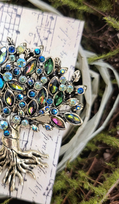 Jeweled Tree of Life Brooch
