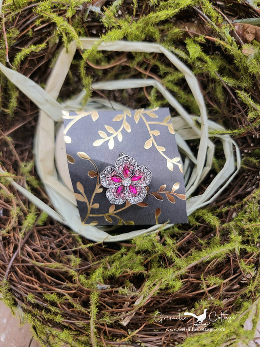 Jeweled Cherry Blossom Brooch