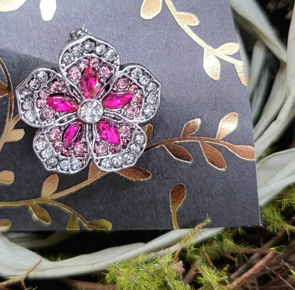 Jeweled Cherry Blossom Brooch
