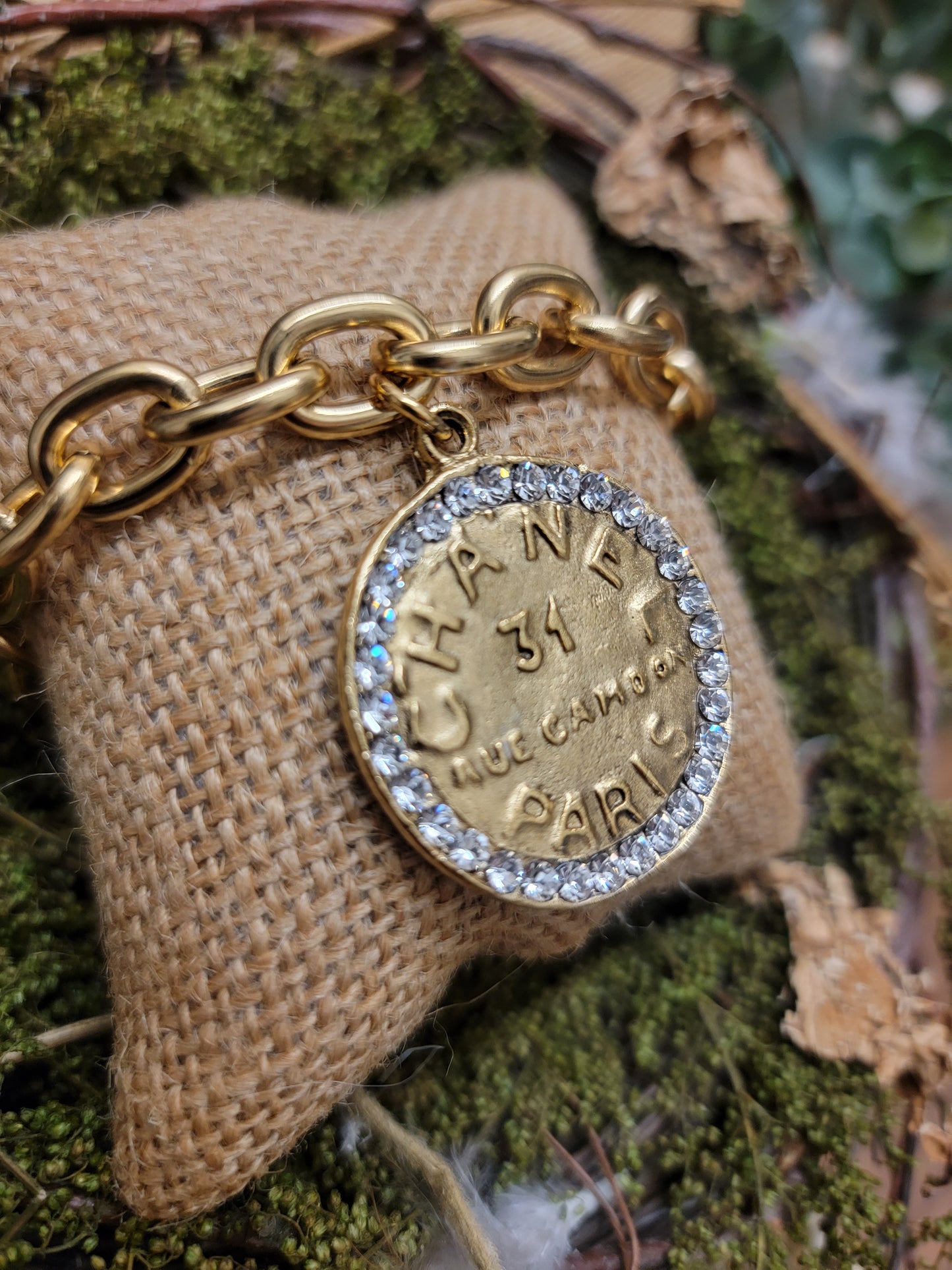 Chanel Paris Coin & Crystal Medallion Bracelet Style BP1044 - Yochi NY
