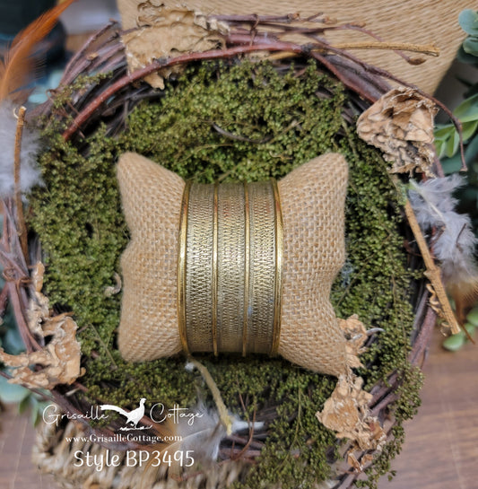 Antiqued Gold Embossed Cuff Bracelet Style BP3495 - Yochi NY