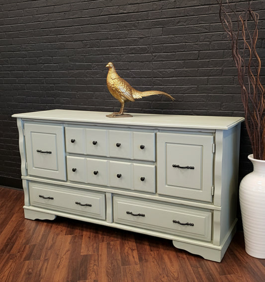 Sage Green Credenza 2 doors 60in L - (𝐏𝐢𝐜𝐤-𝐔𝐩 𝐎𝐧𝐥𝐲)