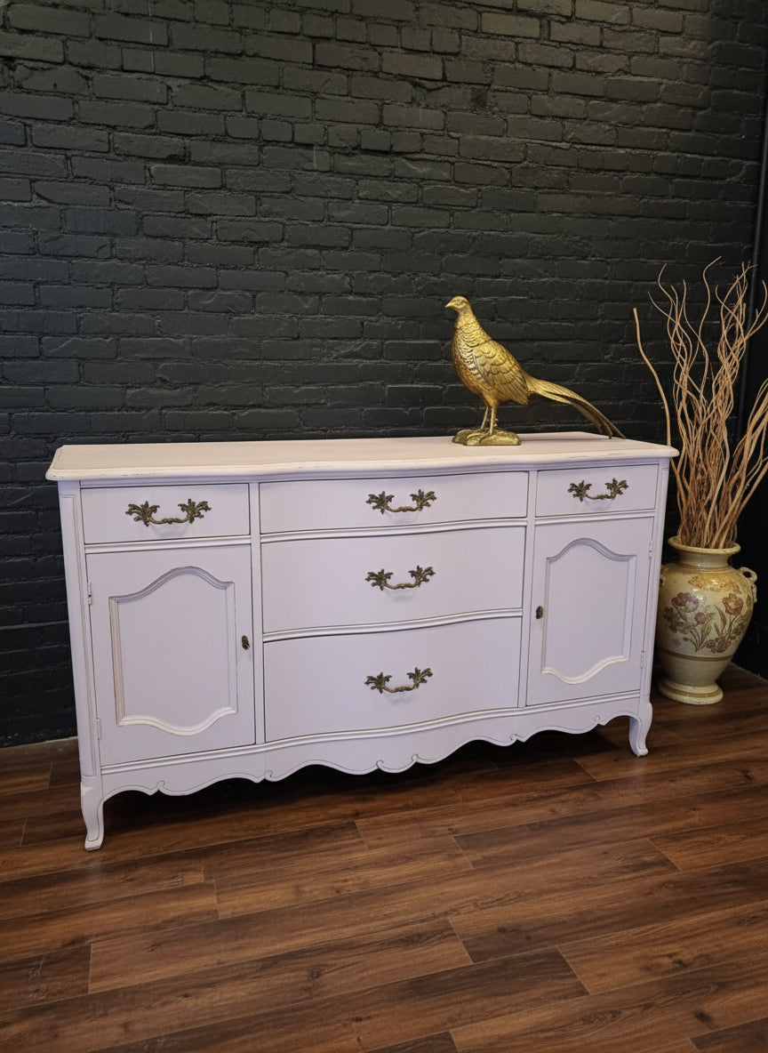 Dusty Pink 5 Drawer, 2 Door Cabinet ( Dresser Sideboard Console ) - (𝐏𝐢𝐜𝐤-𝐔𝐩 𝐎𝐧𝐥𝐲)