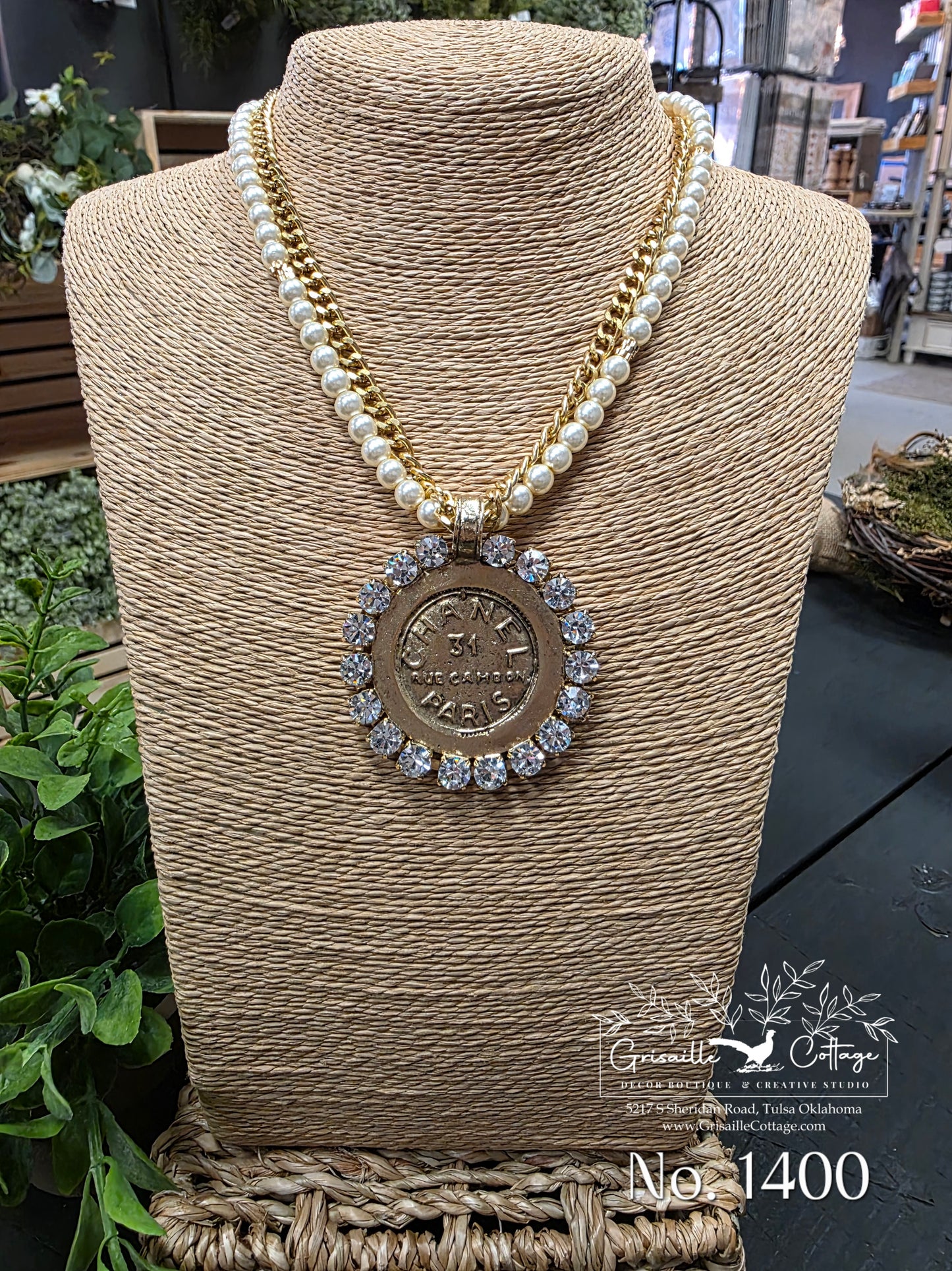 Chanel 31 Rue Paris Cambon Coin & Pearl & Crystal Necklace Style 1400 - Yochi NY