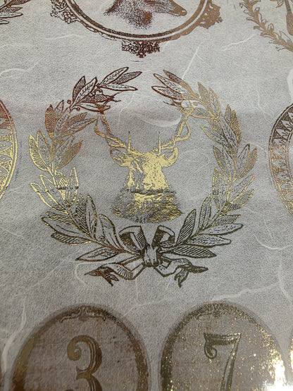 Gilded Holiday Ornament Rounds 1032 - A4 8.3 x 11.7 Rice Paper by AB Studio