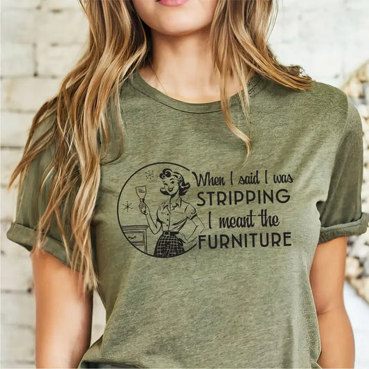 Stripping Furniture Tee, Heather Military