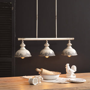 Distressed Metal 3 Pendant Island Light - (𝐏𝐢𝐜𝐤-𝐔𝐩 𝐎𝐧𝐥𝐲)
