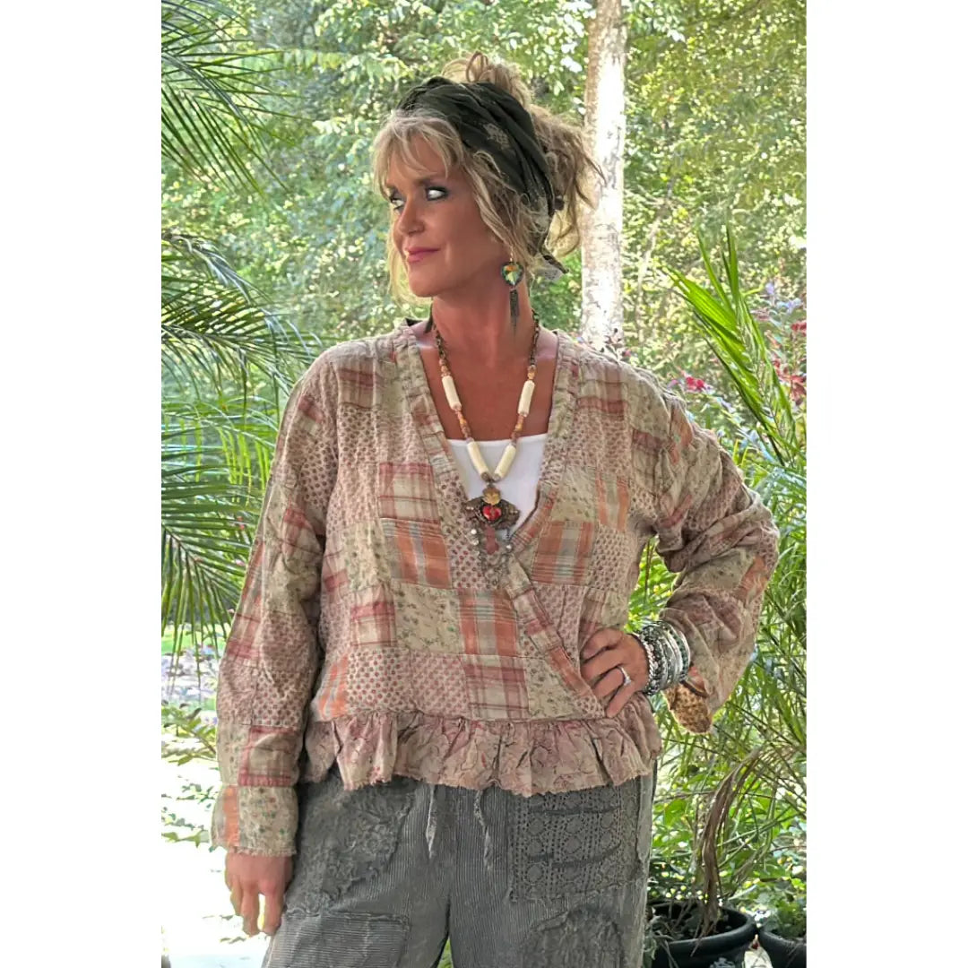Apricot Fields Wrap Top O/S - Jaded Gypsy