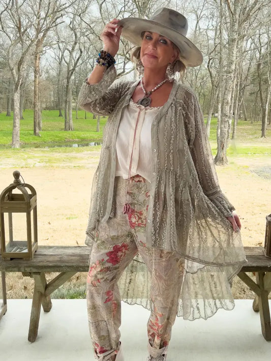 Garden Bliss High-Lo Top, Vintage Stone - Jaded Gypsy