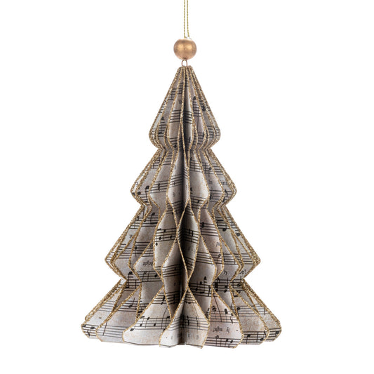 Paper Music Note Tree Ornament - 4x6in