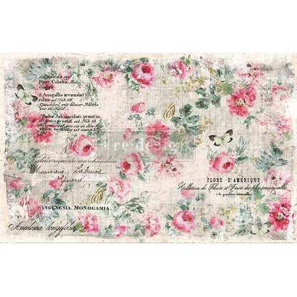 Floral Wallpaper 19.5" x 30" - Decoupage Tissue Paper