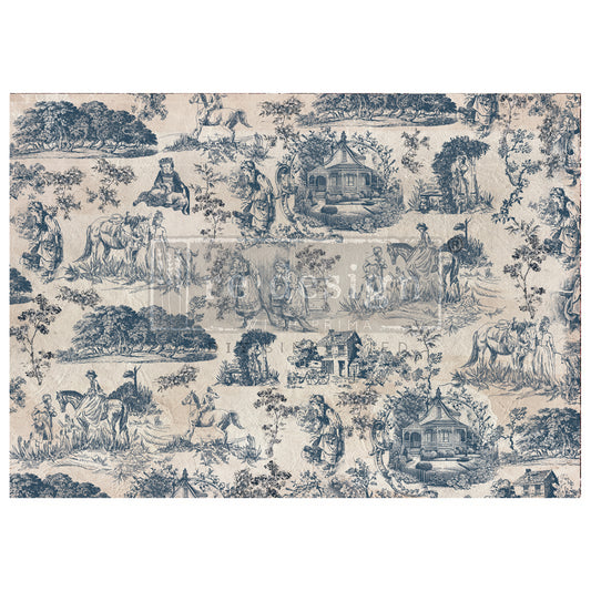 Toile de Jouy A1 23.4"x33.1" - Redesign Decoupage Fiber Paper by Kacha