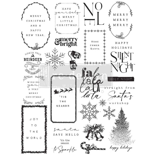 Here Comes Santa 8"x11" - Decor Clear Stamp