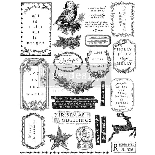Holly Jolly 8"x11" - Decor Clear Stamp