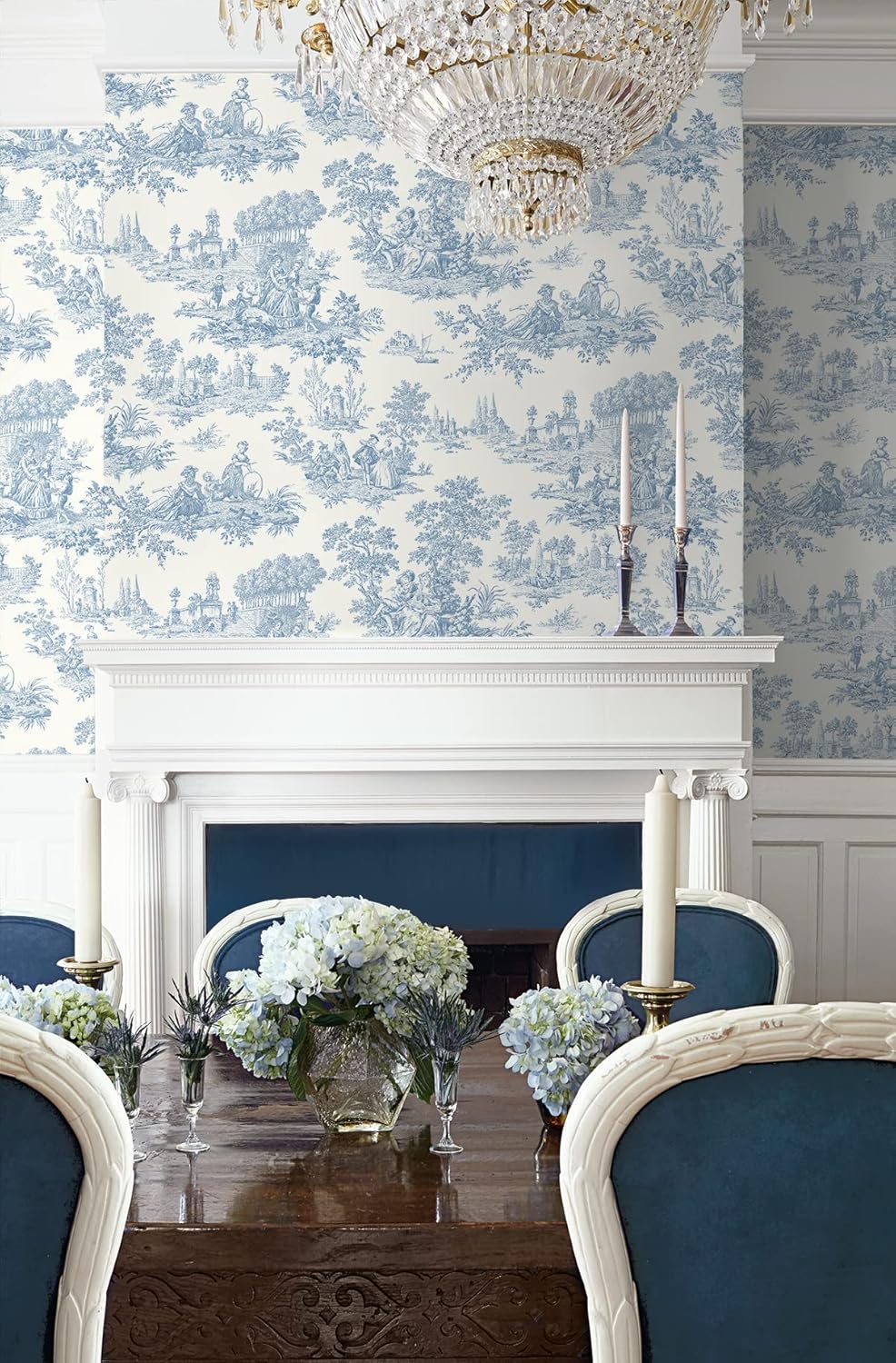 Bluebell Toile Peel and Stick Wallpaper