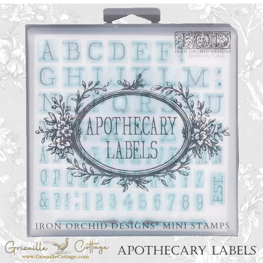 Apothecary Labels 6x6 (4 sheets) - IOD Decor Stamp