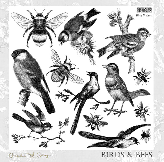 Birds & Bees ~ IOD Decor Stamp