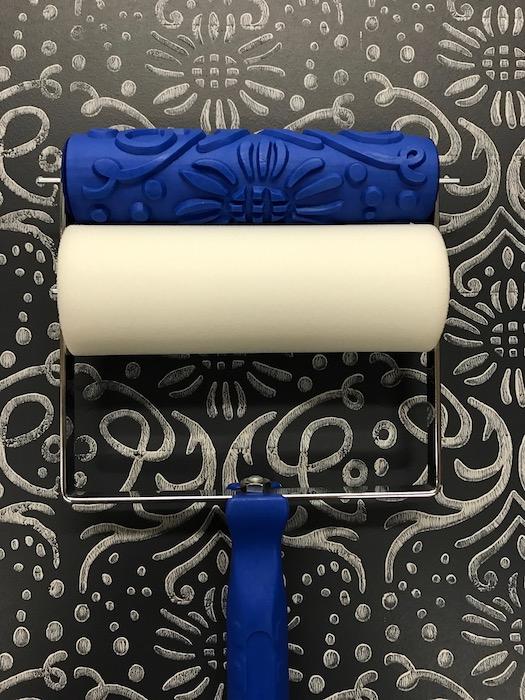 Applicator & Handle for Blue Pattern Stamping Rollers