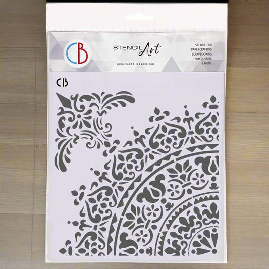 Damask Details 8x8 Stencil - Ciao Bella
