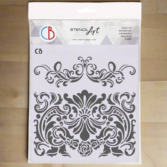 Damask  8x8 Stencil - Ciao Bella
