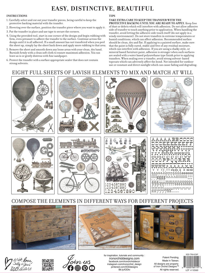 Exploration - 8 Sheet, 12X16 Pad IOD Decor Transfer™   RETIRED