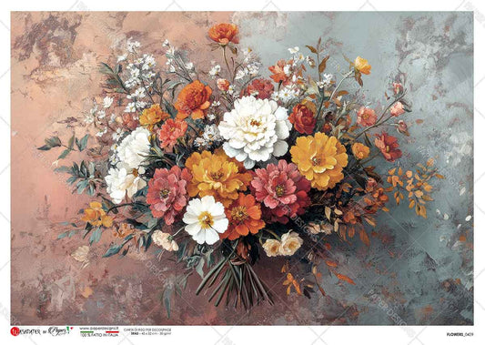 Autumn Inspired Floral Bouquet 0429 - A4 8.3 x 11.7 Rice Paper by Paper Designs