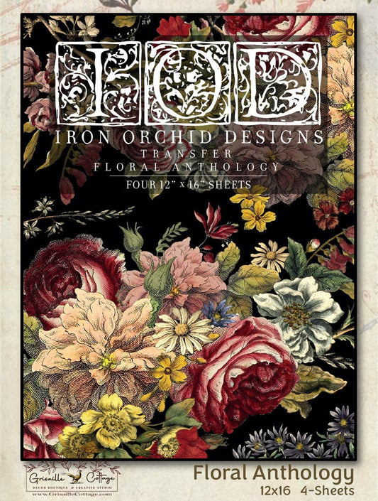 Floral Anthology - 4-Sheet, 12x16 Pad IOD Decor Transfer™