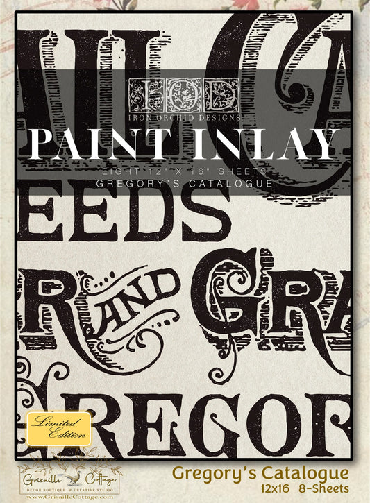 Gregory's Catalogue - 8 Sheet - IOD Paint Inlay™