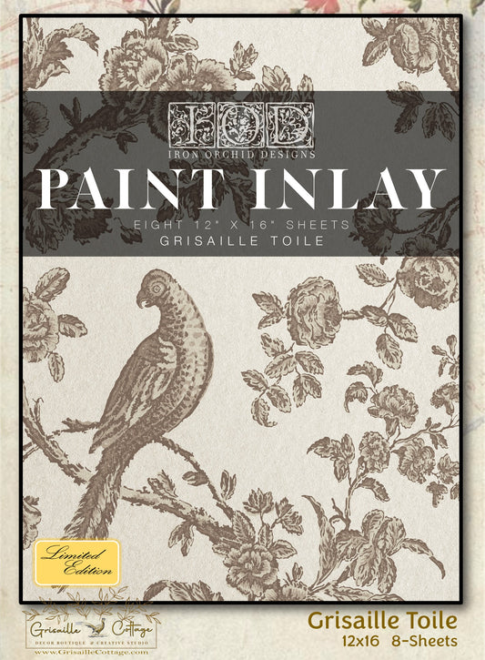 Grisaille Toile - 8 Sheet, 12x16 Pad IOD Paint Inlay™