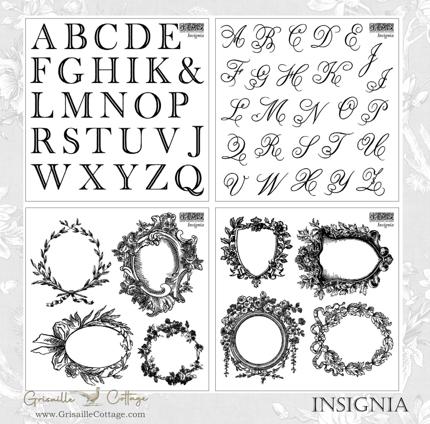 Insignia 6x6 (4 sheets) - IOD Decor Stamp