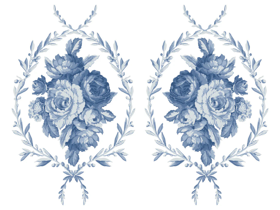 Trompe Le' Oeil Bleu - 4 Sheet, 12x16 Pad IOD Paint Inlay™