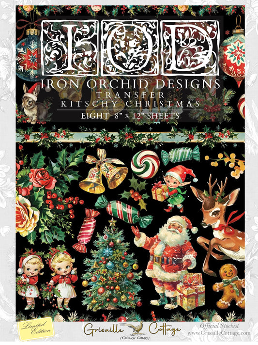 Kitschy Christmas - 8 Sheet, 8x12 Pad IOD Decor Transfer™