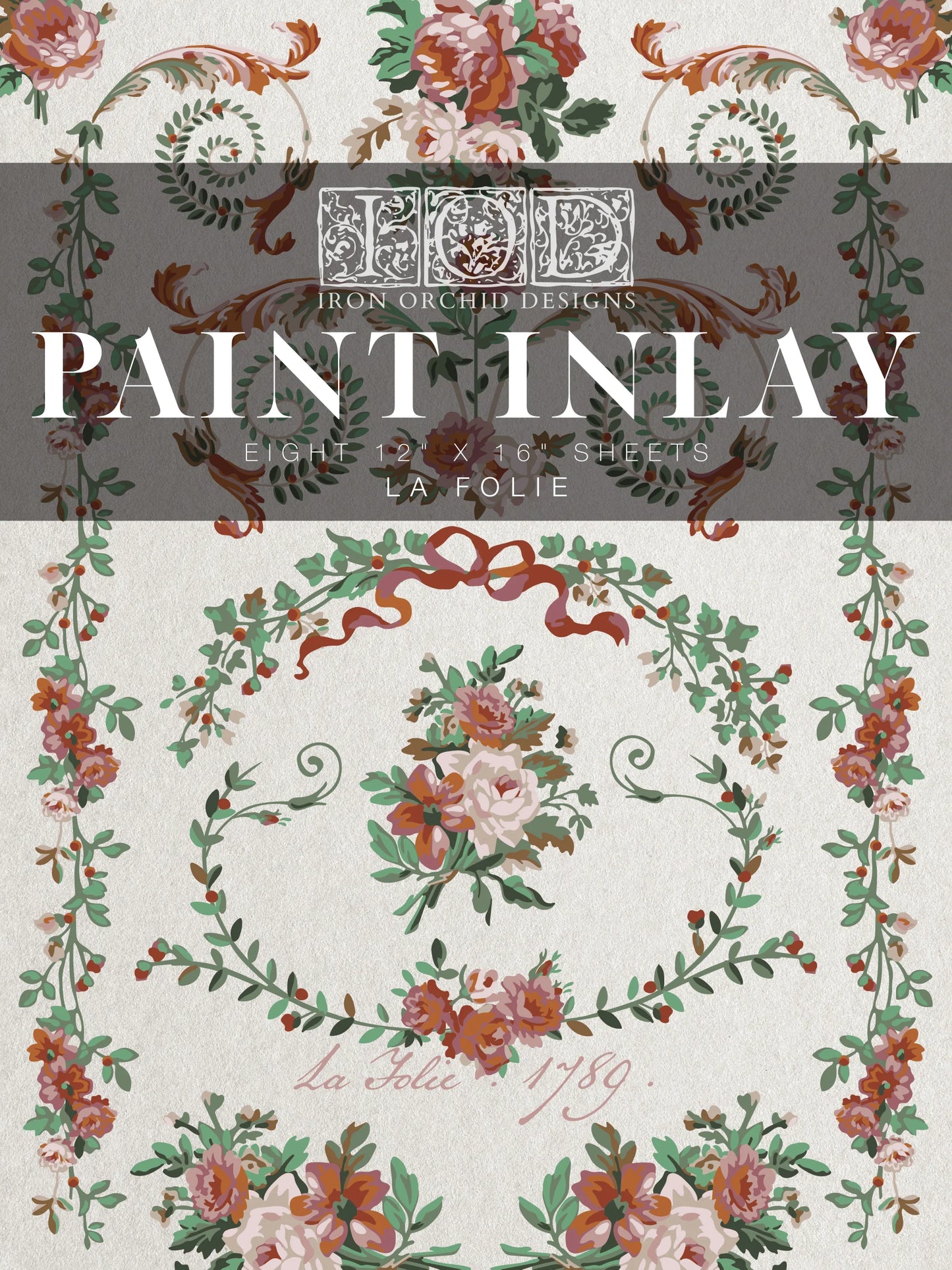 La Folie - 8 Sheet, 12x16 Pad IOD Paint Inlay™