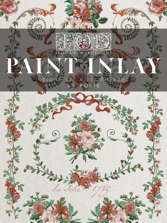 La Folie - 8 Sheet, 12x16 Pad IOD Paint Inlay™